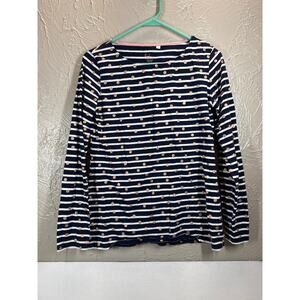 Boden Top Womens Stripes Above The Rest Long Sleeve Polka Dots‎ Shirt Size 8